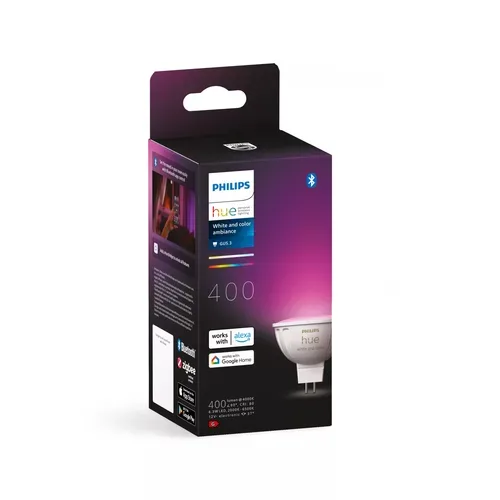 Philips Hue, Philips Hue Smarte LED-Leuchte "White & Col. Amb. MR16 Einzelpack, 400 lm" GU 5,3
