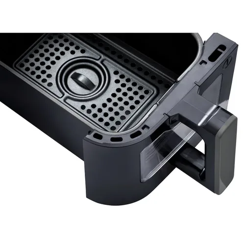 Medion, MEDION LIFE P20 XXL Twin Doppelzonen-Heißluftfritteuse MD 11760 schwarz, 100 Rezepte in der Life+ App, 2 separate Garzonen, 9 Automatikprogramme, 8,7 L Gesamt-Nutzinhalt, 2.600 Watt, Temperatur einstellbar bis 200 °C