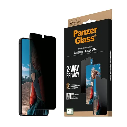 Care By Panzerglass, CARE by PanzerGlass Displayschutzglas "2-Way Privacy Screen Protector" für Samsung Galaxy S26+ Displayschutzfolie, Schutzfolie, Bildschirmschutz, kratz- & stossfest