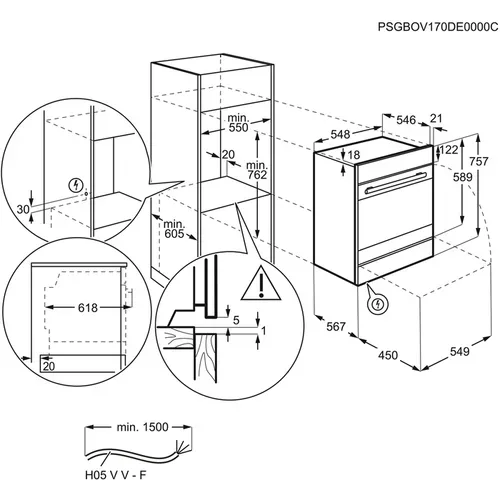 Electrolux, Electrolux EB7L2WE Weiss Einbau Backofen 55cm – Einbau Backofen 55 cm