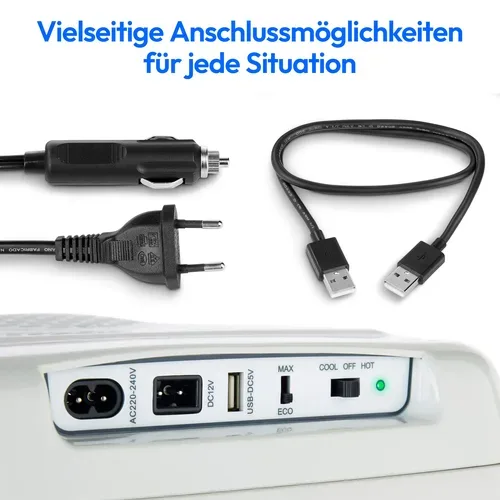 Medion, MEDION LIFE® Thermoelektrische Kühlbox MD 10735, Kühl- und Warmhaltefunktion, 25 L Kapazität, 12V-, 230V- und USB-Anschlüsse zur Stromversorgung