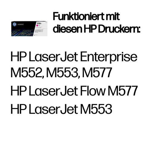 HP, HP H508XM Toner XL ma - HP No. 508X M, CF363A für z.B. HP Color LaserJet Enterprise Flow MFP M 577 c, HP Color LaserJet Enterprise M 552 dn