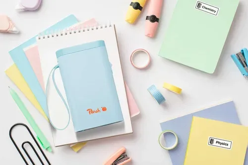 Peach, Peach Etikettendrucker | blau | platzsparend und kabellos | überall Ordnung schaffen | PE110-bl
