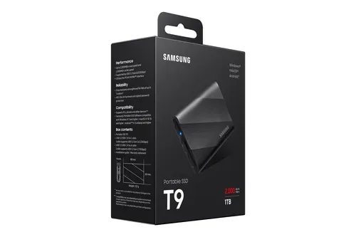 Samsung, Samsung externe SSD "T9" 1 TB Anschluss USB Typ-C,3.2 Gen 2 (3.1 Gen 2)