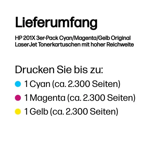 HP, HP Toner Tri-Pack 201X CMY CF253XM CLJ Pro M252/MFP277 2300 S.
