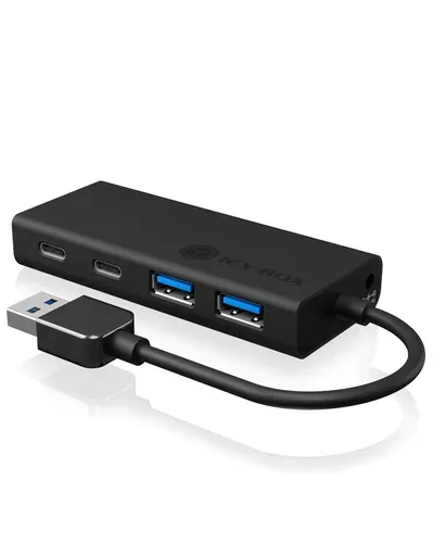 ICY BOX, IB-HUB1426-U3, USB 3.2 Gen 1 Hub Type-A zu 2x Type-C® und 2x Type-A USB Anschlüssen