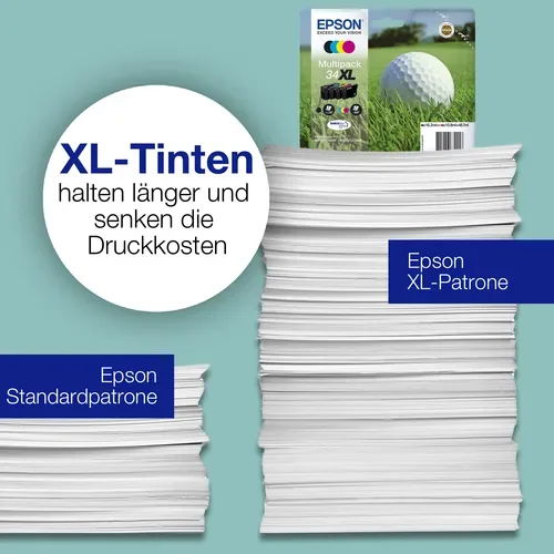Epson, Epson E34 Druckerpatronen ye - Epson T3464, No. 34 y, C13T34644010 für z.B. Epson WorkForce Pro WF -3700, Epson WorkForce Pro WF -3720 DW