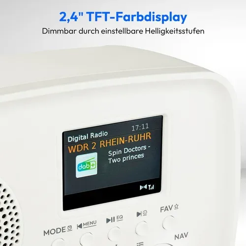 Medion, MEDION LIFE DAB+ Radio DRE-1 (MD89288), Bluetooth® 5.3 wireless technology, ASA-Notfallwarnsystem, 2,4" (6,1 cm) TFT-Farbdisplay, 5 W RMS