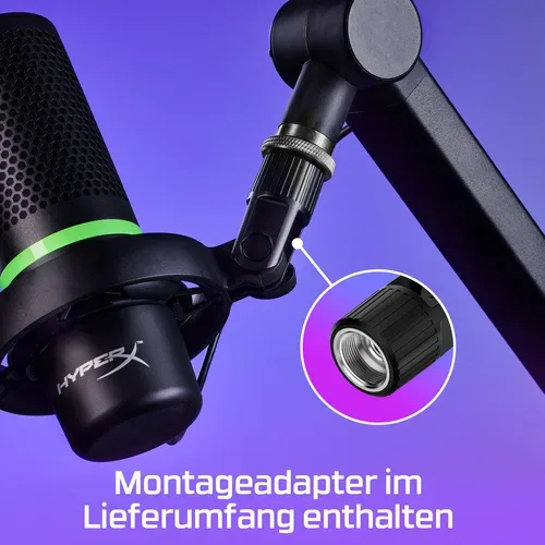 HyperX, HyperX -  DuoCast RGB USB-Mikrofon – Professionelle Klangqualität mit anpassbarer Beleuchtung