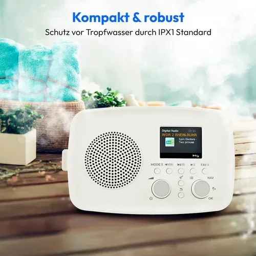 Medion, MEDION LIFE DAB+ Radio DRE-1 (MD89288), Bluetooth® 5.3 wireless technology, ASA-Notfallwarnsystem, 2,4" (6,1 cm) TFT-Farbdisplay, 5 W RMS