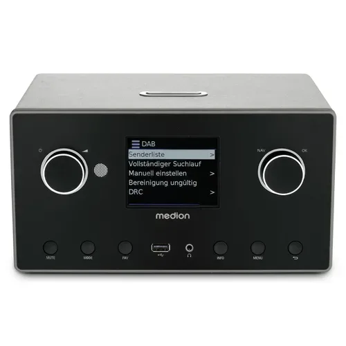 Medion, MEDION LIFE P85444 2.1 Internetradio titan, 8,1 cm (3,2'') TFT-Display, riesige Auswahl an Internet-Radiosendern & Podcasts, DAB+/UKW Radio (je 40 Senderspeicher), Bluetooth®, WLAN, 2 x 7,5 W + 15 W Subwoofer RMS
