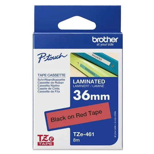 PTOUCH, PTOUCH Band, laminiert schwarz/rot TZe-461 PT-3600 36 mm