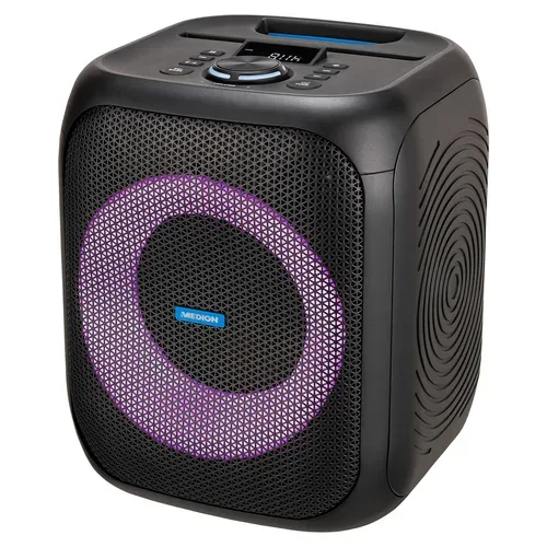 Medion, MEDION LIFE® S61991 Partylautsprecher, tragbares Bluetooth®-Soundsystem. Bluetooth® 5.3 für kabellose Musikübertragung, verschiedene Lichteffekte, integrierter Akku, TWS-Funktion, 50 W RMS