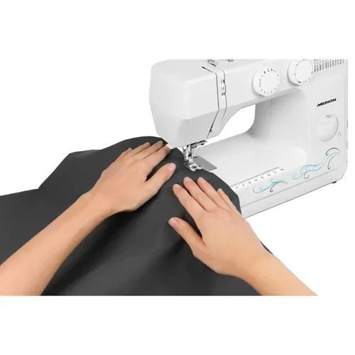 Medion, MEDION Freiarm-Nähmaschine MD 18205, 60 verschiedene Stichmuster, Knopfloch- und Einfädelautomatik, LED-Nählicht, umfangreiches Zubehör