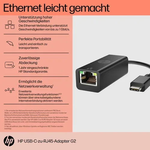 HP, HP USB-C-an-RJ45 G2-Adapter