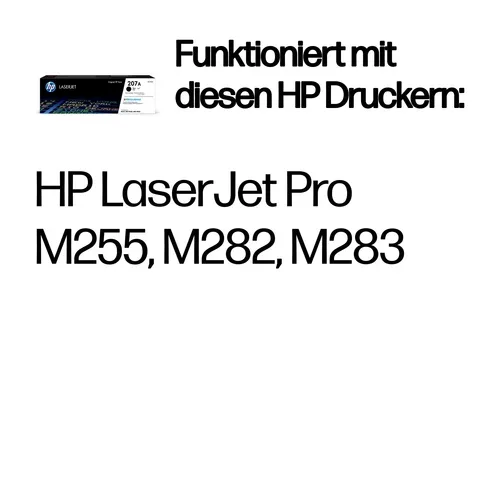 HP, HP H207A Toner black - HP No. 207A, W2210A für z.B. HP Color LaserJet Pro MFP M 283 fdw, HP Color LaserJet Pro M 255 dw