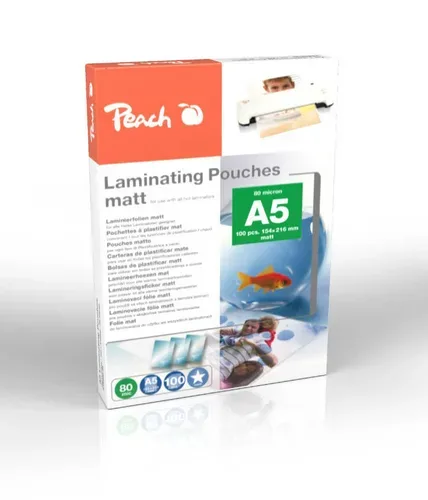 Peach, Peach 100 x A5 Laminierfolien, 80 mic, matt