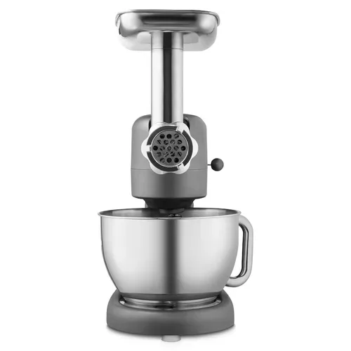 Medion, MEDION LIFE Digitale Küchenmaschine MD12600 titan, 800 W Gleichstrommotor, Energiesparend, Ultraleise, Digitales Sensor-Touch-Display, 4,6 L Edelstahlschüssel, Inkl. Fleischwolf