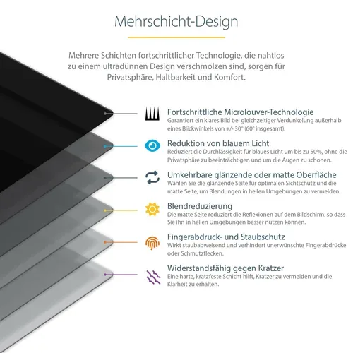 StarTech.com, STARTECH.COM - 24-Zoll-Monitor Blickschutzfolie - Universal, 24