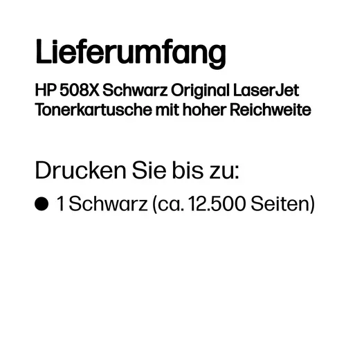 HP, HP H508XBK Toner XL bk - HP No. 508X BK, CF360A für z.B. HP Color LaserJet Enterprise Flow MFP M 577 c, HP Color LaserJet Enterprise M 552 dn