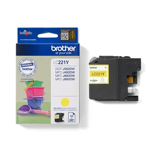 Brother, Brother B221Y Druckerpatronen ye - Brother LC-221Y für z.B. Brother DCPJ 562 DW, Brother MFCJ 880 DW, Brother MFCJ 480 DW, Brother MFCJ 1100