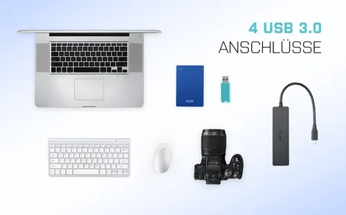 i-tec, i-tec C31HUB404 USB-Hub 4 Port USB-A USB 3.0 5 GBit/s mit USB-C® Stecker Schwarz C31HUB404