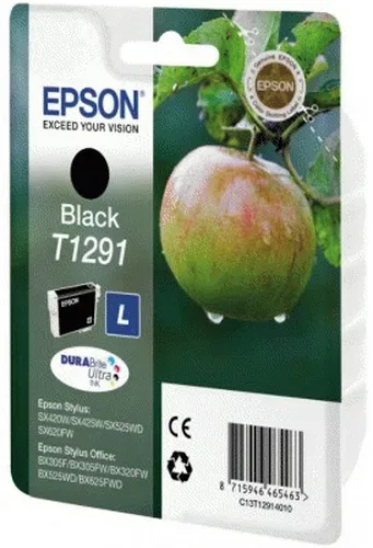 Epson, Epson E129 Druckerpatronen XL bk - Epson T1291 bk, C13T12914011 für z.B. Epson Stylus SX 525 WD, Epson Stylus SX 230, Epson Stylus SX 235 W
