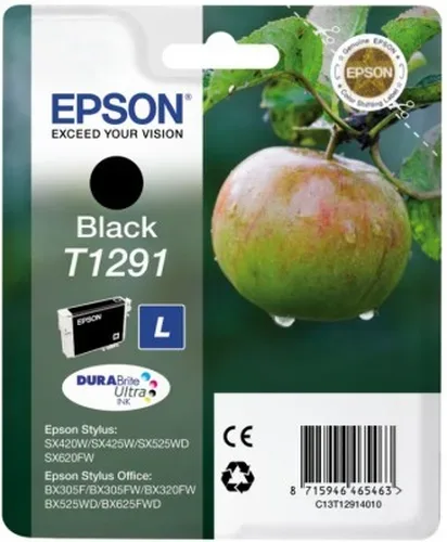 Epson, Epson E129 Druckerpatronen XL bk - Epson T1291 bk, C13T12914011 für z.B. Epson Stylus SX 525 WD, Epson Stylus SX 230, Epson Stylus SX 235 W