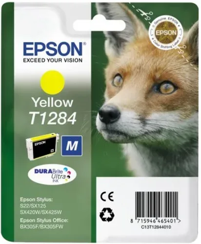 Epson, Epson E128 Druckerpatronen ye - Epson T1284 y, C13T12844011 für z.B. Epson Stylus SX 230, Epson Stylus SX 235 W, Epson Stylus Office BX 305 F