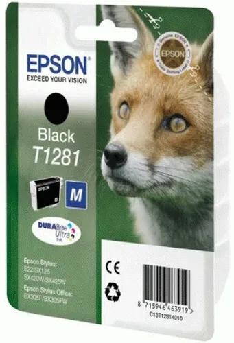 Epson, Epson E128 Druckerpatronen bk - Epson T1281 bk, C13T12814011 für z.B. Epson Stylus SX 230, Epson Stylus SX 235 W, Epson Stylus Office BX 305 F