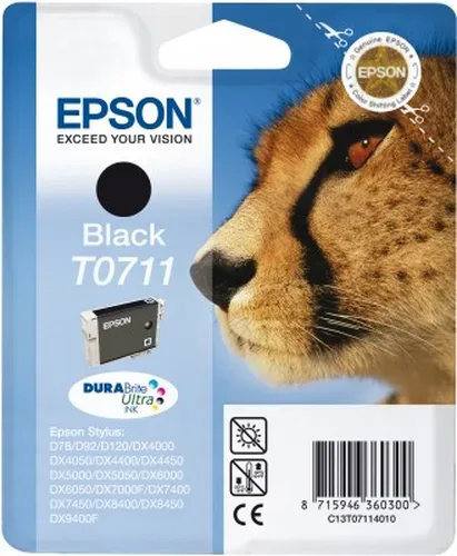 Epson, Epson E711bk Druckerpatronen XL bk - Epson T0711 bk, C13T07114010 für z.B. Epson Stylus DX 7400, Epson Stylus SX 210, Epson Stylus D 120