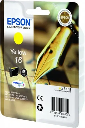 Epson, Epson E16y Druckerpatronen ye - Epson No. 16 y, C13T16244010 für z.B. Epson WorkForce WF -2010 W, Epson WorkForce WF -2500