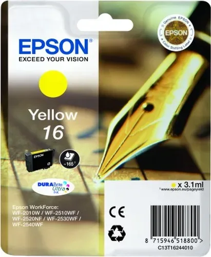 Epson, Epson E16y Druckerpatronen ye - Epson No. 16 y, C13T16244010 für z.B. Epson WorkForce WF -2010 W, Epson WorkForce WF -2500