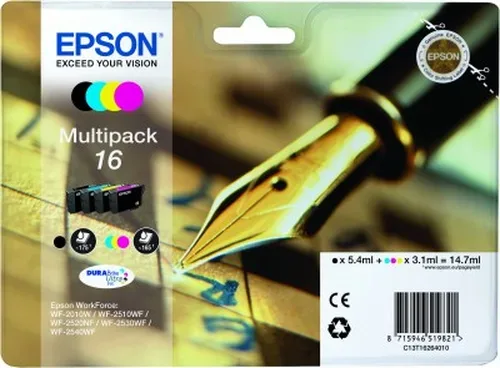 Epson, Epson E16 Druckerpatronen bk - Epson No. 16, C13T16264010 für z.B. Epson WorkForce WF -2010 W, Epson WorkForce WF -2500, Epson WorkForce WF -2510 WF