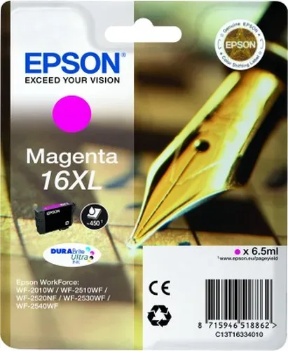 Epson, Epson E16XLm Druckerpatronen XL ma - Epson No. 16XL m, C13T16334010 für z.B. Epson WorkForce WF -2010 W, Epson WorkForce WF -2500