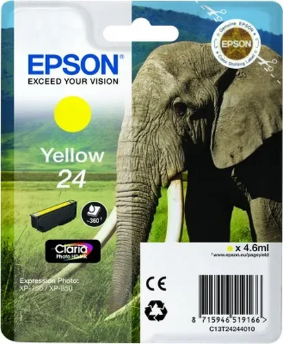 Epson, Epson E24y Druckerpatronen ye - Epson No. 24 y, C13T24244010 für z.B. Epson Expression Photo XP -55, Epson Expression Photo XP -750