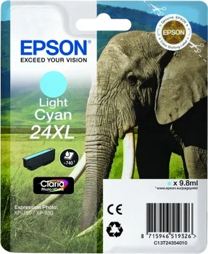 Epson, Epson E24XLlc Druckerpatronen XL cyli - Epson No. 24XL lc, C13T24354010 für z.B. Epson Expression Photo XP -55, Epson Expression Photo XP -750