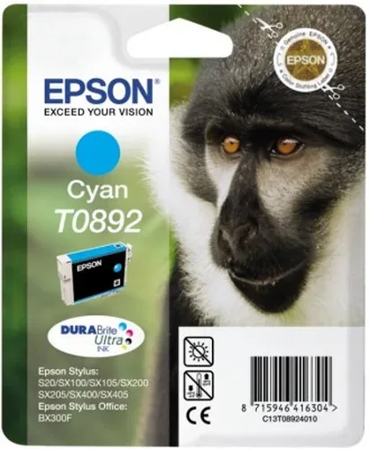 Epson, Epson E892c Druckerpatronen cy - Epson T0892 c, C13T08924011 für z.B. Epson Stylus SX 210, Epson Stylus Office BX 300 F, Epson Stylus S 20
