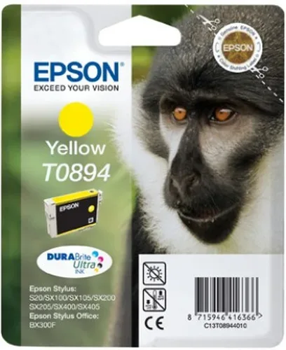 Epson, Epson E894y Druckerpatronen ye - Epson T0894 y, C13T08944011 für z.B. Epson Stylus SX 210, Epson Stylus Office BX 300 F, Epson Stylus S 20
