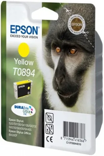 Epson, Epson E894y Druckerpatronen ye - Epson T0894 y, C13T08944011 für z.B. Epson Stylus SX 210, Epson Stylus Office BX 300 F, Epson Stylus S 20