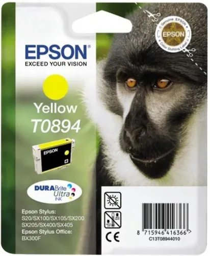 Epson, Epson E894y Druckerpatronen ye - Epson T0894 y, C13T08944011 für z.B. Epson Stylus SX 210, Epson Stylus Office BX 300 F, Epson Stylus S 20