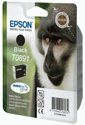 Epson, Epson E891bk Druckerpatronen bk - Epson T0891 bk, C13T08914011 für z.B. Epson Stylus SX 210, Epson Stylus Office BX 300 F, Epson Stylus S 20