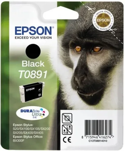 Epson, Epson E891bk Druckerpatronen bk - Epson T0891 bk, C13T08914011 für z.B. Epson Stylus SX 210, Epson Stylus Office BX 300 F, Epson Stylus S 20