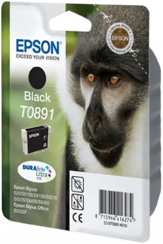 Epson, Epson E891bk Druckerpatronen bk - Epson T0891 bk, C13T08914011 für z.B. Epson Stylus SX 210, Epson Stylus Office BX 300 F, Epson Stylus S 20