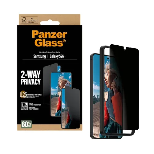 Care By Panzerglass, CARE by PanzerGlass Displayschutzglas "2-Way Privacy Screen Protector" für Samsung Galaxy S26+ Displayschutzfolie, Schutzfolie, Bildschirmschutz, kratz- & stossfest
