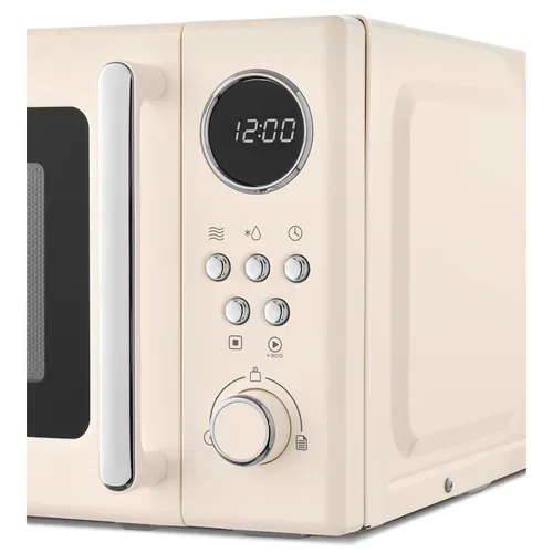 Medion, MEDION LIFE® Retro-Mikrowelle MD 15000, 800 W Leistung, 20 L kompakt, 5 Mikrowellenstufen, Auftaufunktion, Timerfunktion, stilvolles Retro-Design