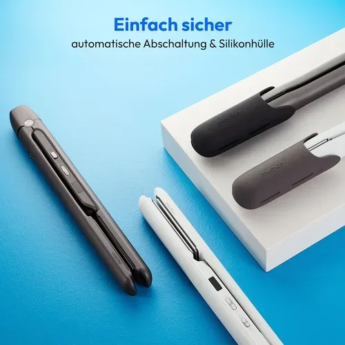Medion, MEDION LIFE HS1 Glätteisen grau, flexible Keramik-/Turmalin Heizplatten mit Temperatursensor, Display mit Temperaturanzeige, 5 regelbare Hitzestufen (165° - 210°)