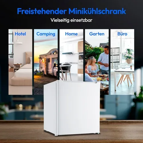 Medion, MEDION LIFE Mini-Kühlschrank MD 37724 Weiss, 41 L Nutzinhalt, manuelle Temperatureinstellung, Geräuschpegel ca. 39 dB, eingelassener Türgriff