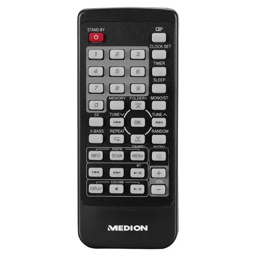 Medion, MEDION LIFE E64088 Micro-Audio-System, DAB+/PLL-UKW Radio, je 30 Senderspeicher,  LCD-Display, Musikwiedergabe via Bluetooth® 5.3 oder USB-Stick, CD-Player, 2 x 5 W RMS