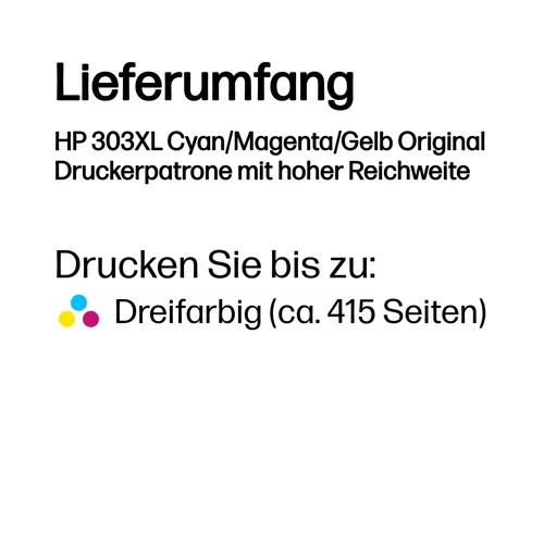 HP, HP H303XLC Druckerpatronen XL col - HP No. 303XL C, T6N03AE für z.B. HP Envy Photo 7134, HP Envy Photo 6230, HP Envy Photo 7230, HP Envy Photo 7900